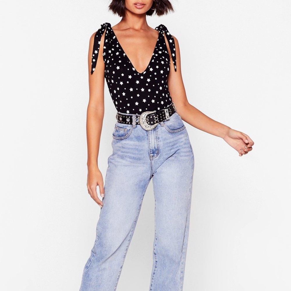 Nasty Gal Black Star Bodysuit